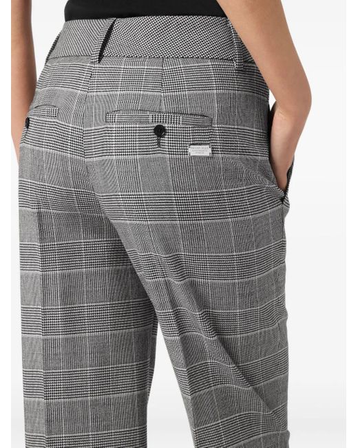 Philipp Plein Gray Long Straight Trousers Prince Of Wales