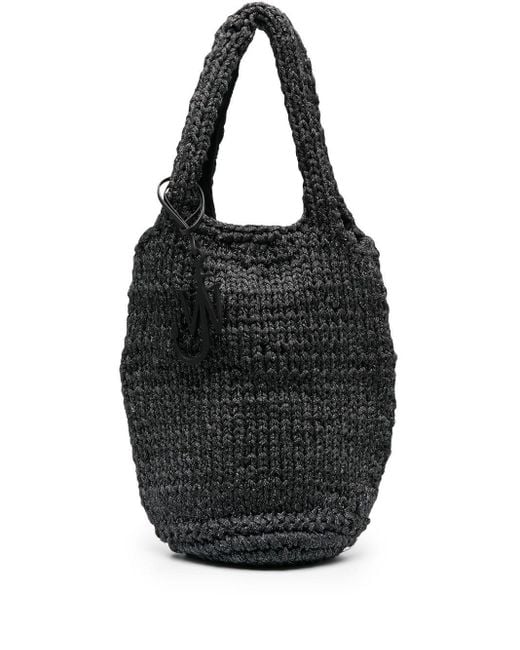 JW Anderson Knitted Shopper Tote in Black | Lyst