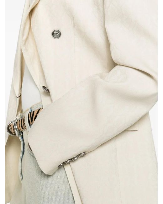 Etro Natural Double-Breasted Blazer