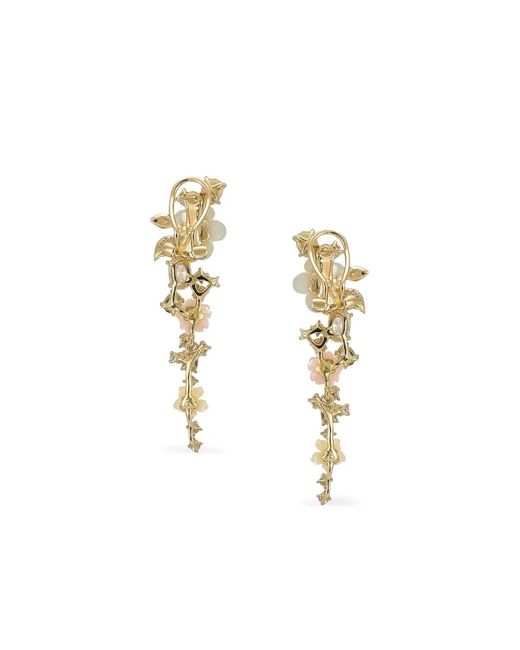 Anabela Chan White 14K And 18K Vermeil Primrose Vine Multi-Stone Earrings