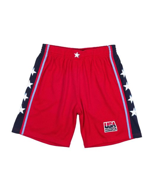 Mitchell & Ness Red Usa Basketbal Swingman Shorts for men