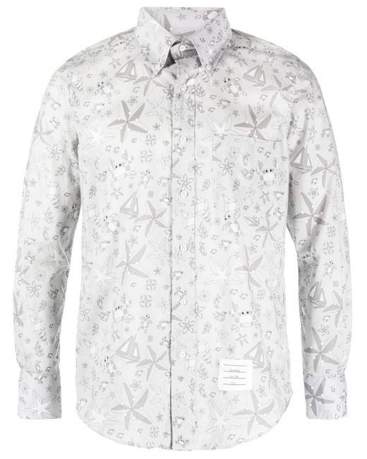 Thom Browne Hemd mit Print in White für Herren