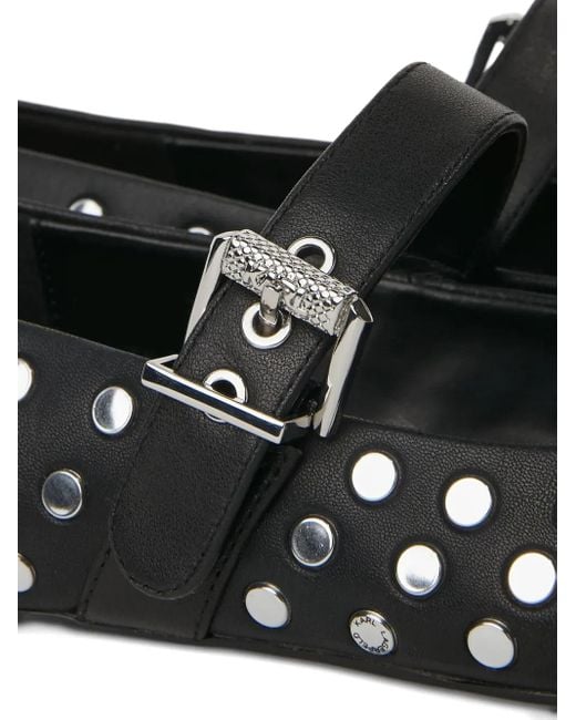 Karl Lagerfeld Black Studded Ballerina Shoes