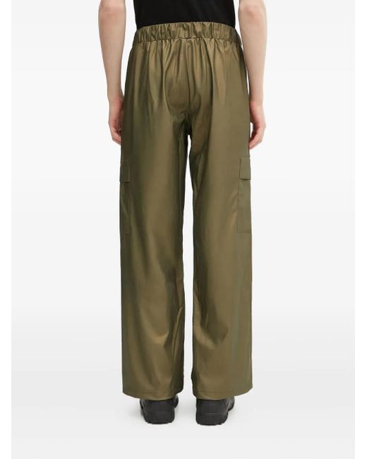 Rains Green Drawstring Cargo Trousers for men