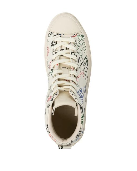 Givenchy White City Logo-Print Leather Sneakers for men