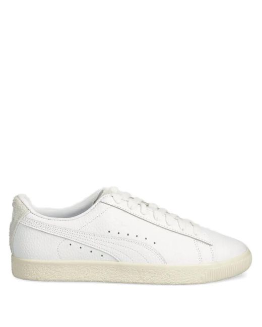 PUMA White Clyde Leather Sneakers for men