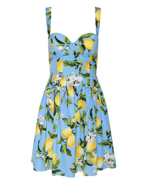 L'Agence Jai Mini-Jurk Met Citroenprint in het Blue