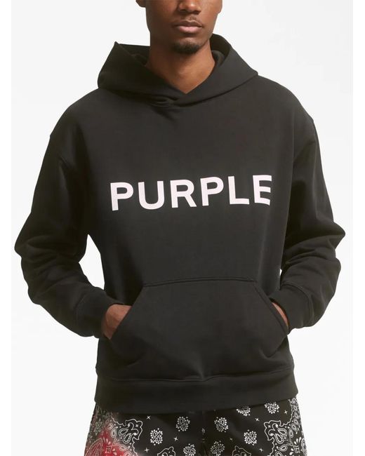 Purple Brand Black Paisley-Print Bleached Shorts for men