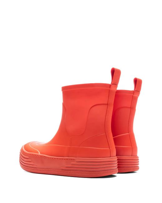 Palm Angels Red Platform Rubber Boots for men
