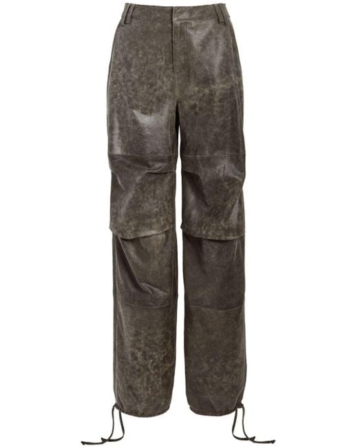 Pantalon Tesla en cuir retroféte en coloris Gray
