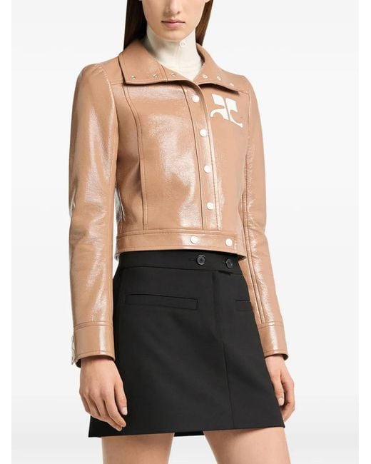 Courreges White Re-Edition Cropped Vinyl Jacket