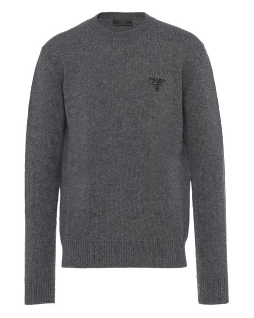 Prada Gray Cashmere Sweater for men