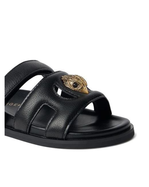 Kurt Geiger Black London Meena Eagle Slide Sandals
