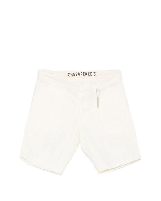 chesapeake's White Belt-Loops Shorts for men