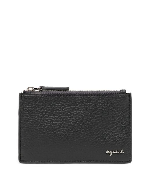 Agnes B. Black Leather Cardholder for men