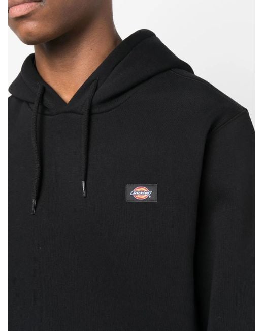 Dickies Black Logo-Patch Long-Sleeve Hoodie for men