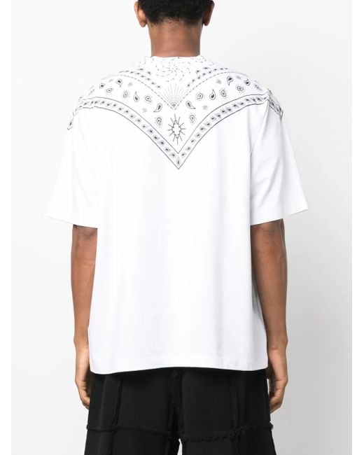 Camiseta con motivo de bandana Marcelo Burlon de hombre de color White