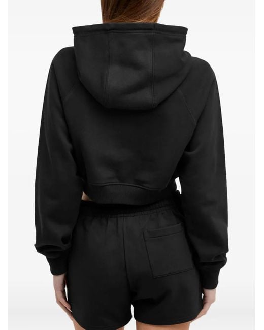 Casablanca Black Column-Applique Cotton Hoodie