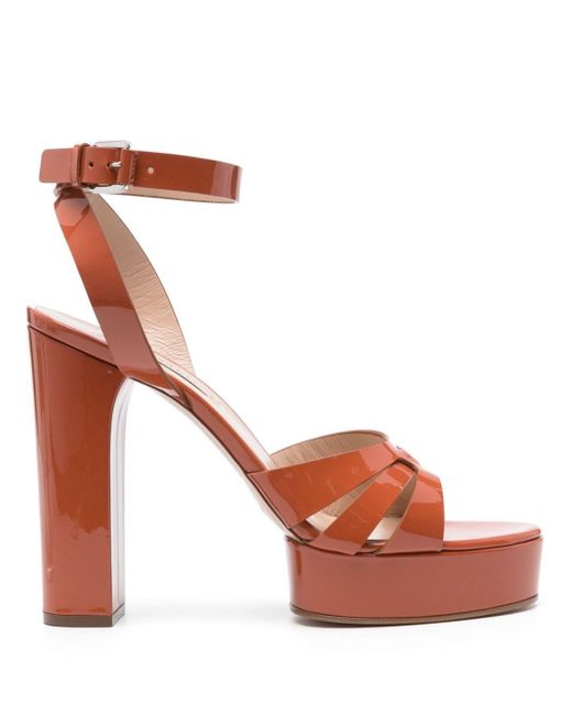 Casadei Pink Betty 120mm Platform Leather Sandals