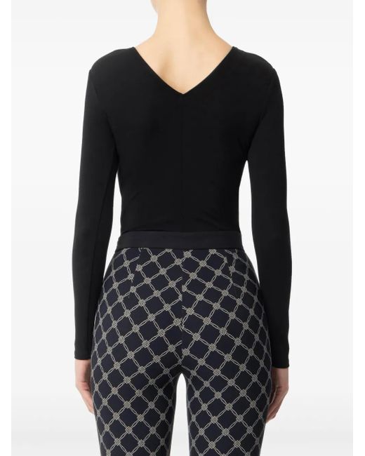 Elisabetta Franchi Black Laced-Up Bodysuit