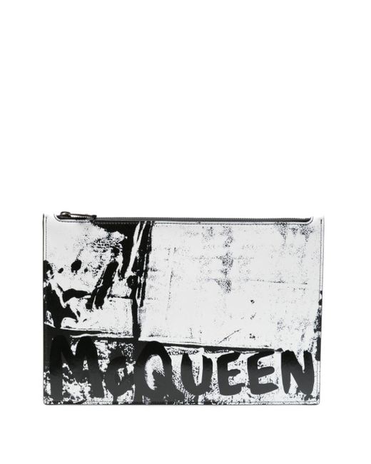 Bolso de mano con motivo abstracto Alexander McQueen de hombre de color White