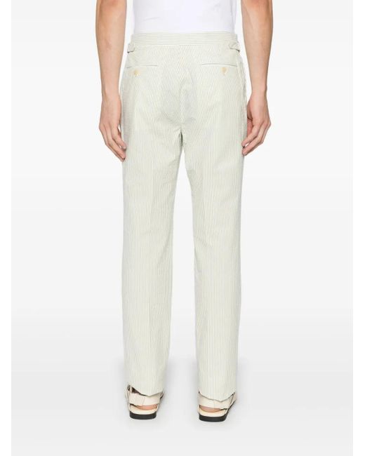 Fursac White Striped Trousers for men