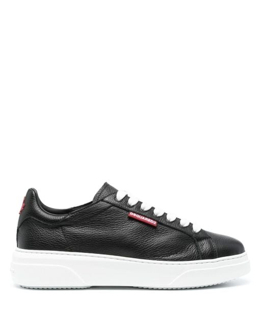 DSquared² Black Bumper Leather Sneakers for men