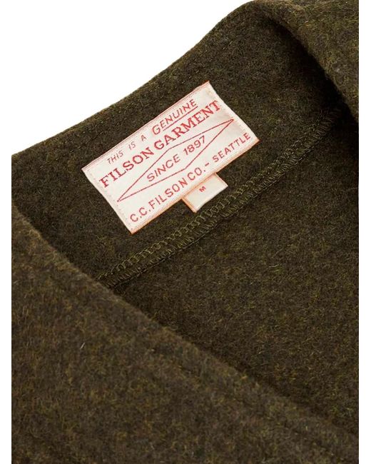 Filson Brown Buttoned Mackinaw Wool Waistcoat for men