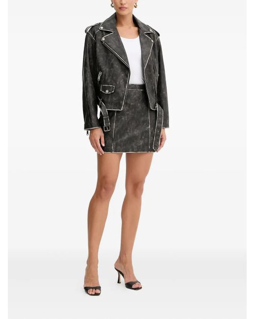 Guess Gray Belted Zip Jacket