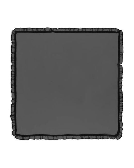 Ganni Black Ruffle-Trim Scarf