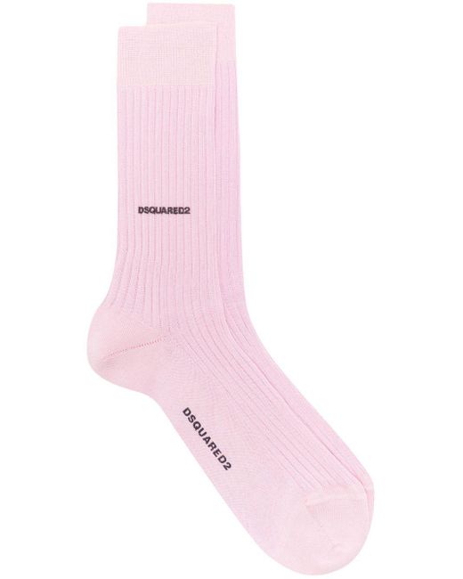 DSquared² Pink Logo-printed Cotton Socks for men