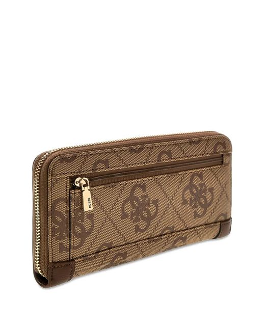 Guess Brown Maxi Karnilla 4G Monogram-Pattern Wallet
