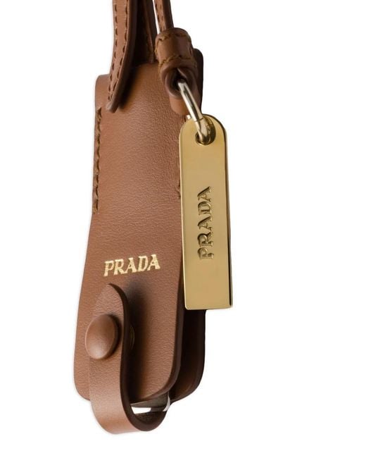 Prada White Mirror-Case Keychain