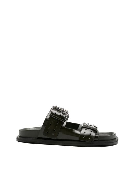 A.Emery Black Leon Flat Sandals