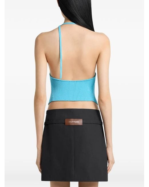 Courreges Geribbelde Tanktop in het Blue