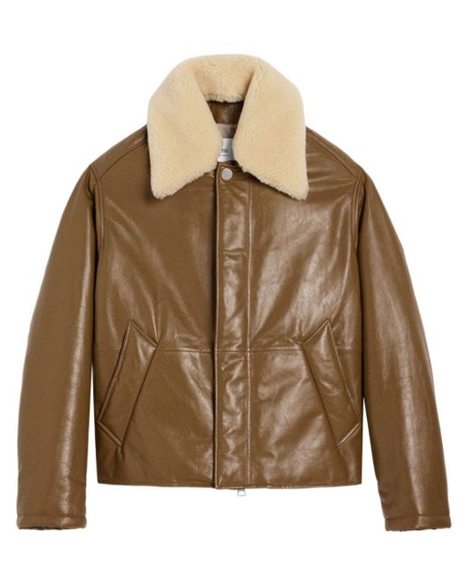 AMI Brown Leather Jacket for men