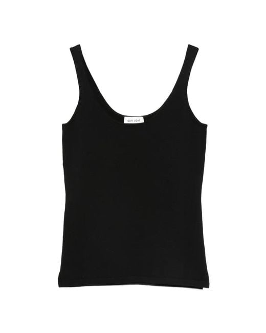 Soft Goat Black Haut À Design Sans Manches