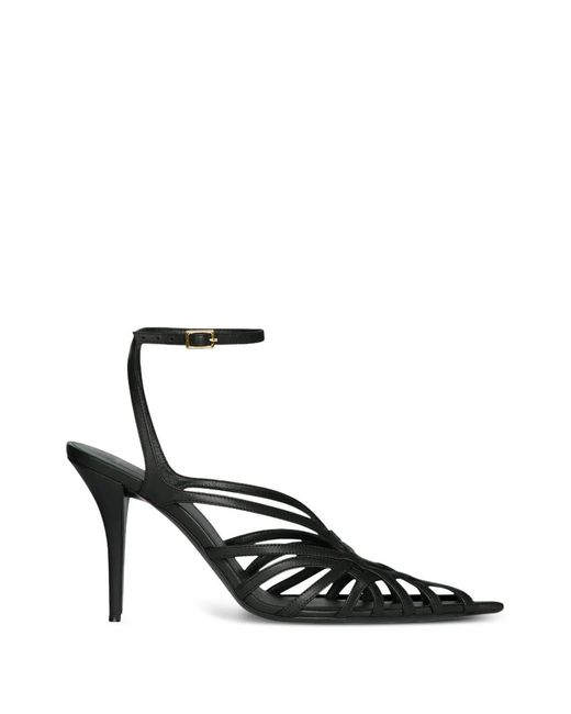 Balmain White Smooth-Leather Cage Sandals