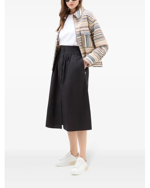 Woolrich Black A-Line Cotton Skirt