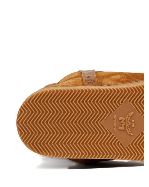 MCM Brown Bottes En Daim À Plateforme