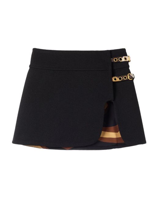 Gold Buckle Detailed Mini Skirt