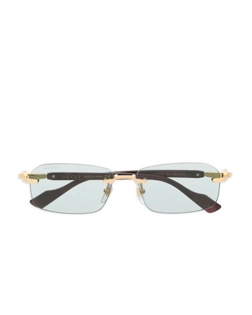 Occhiali Da Sole Con Montatura A Giorno di Gucci in Metallic