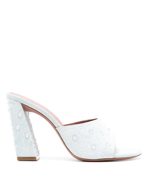 AMINA MUADDI White 95Mm Brigitte Clear Crystal Sandals
