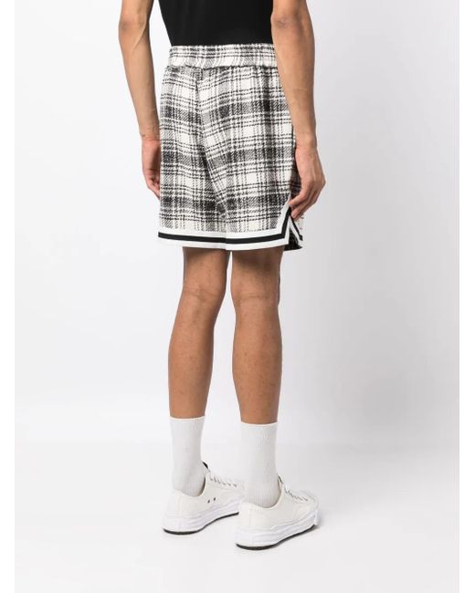 Haculla Gray Plaid-Pattern Tweed Shorts for men