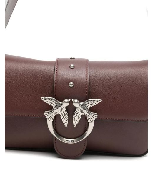 Pinko Red Soft Leather Shoulder Bag Mini Love Bag