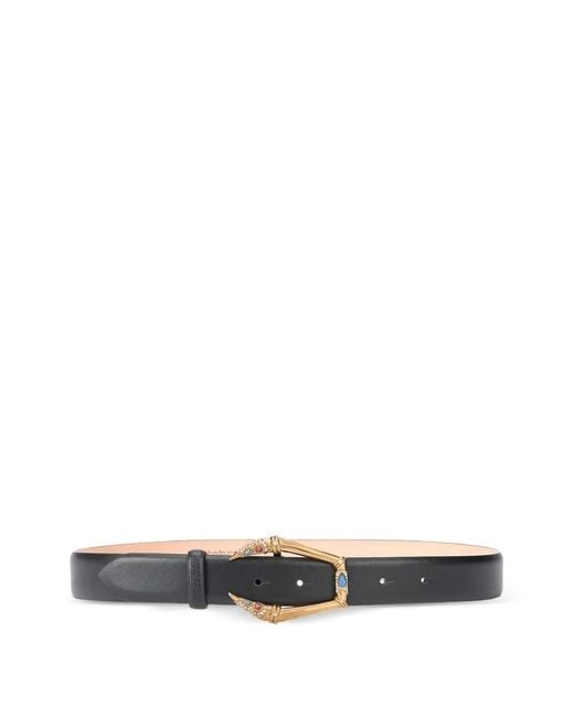 Roberto Cavalli White Embellished-Buckle Belt