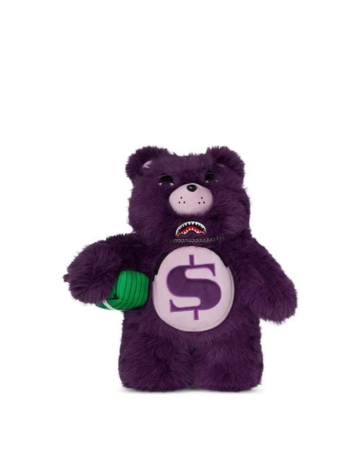 Sprayground Purple Cray Shark Plush-Bear Backpack for men