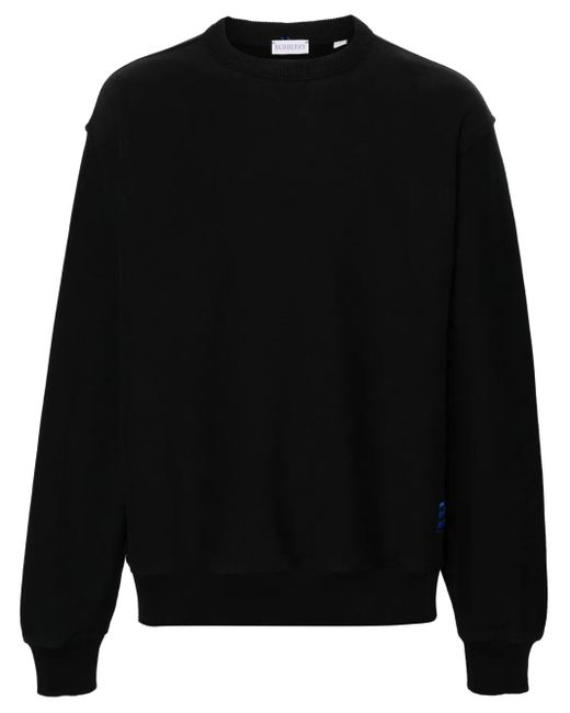 Burberry Black Ekd-Patch Cotton Sweatshirt for men