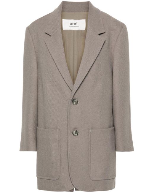 Manteau à simple boutonnage AMI en coloris Gray