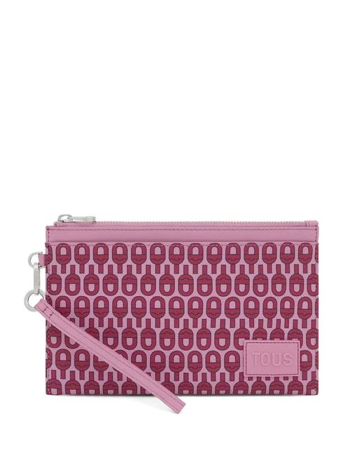 Tous Purple Gemustertes Portemonnaie